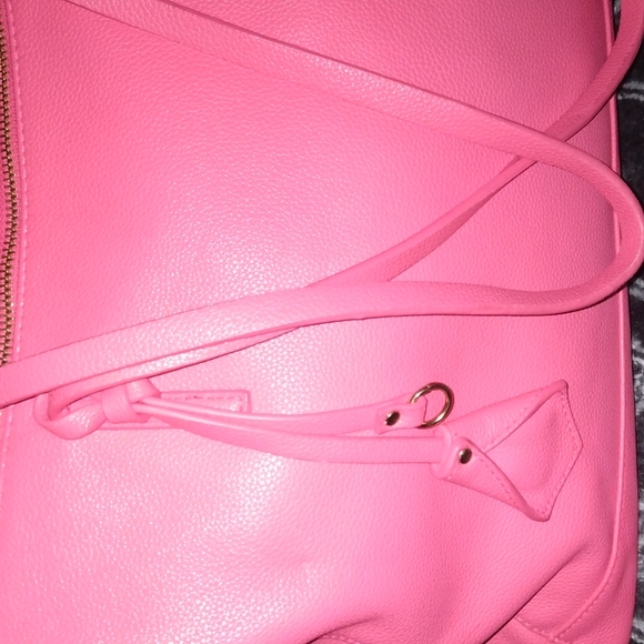 Poverty Flats pink tote handbag gold lining - Picture 3 of 17